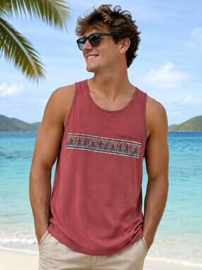 Vtg. 90s Murina Tank Top Mens L Garment Dyed St. Thomas V.I. 100% Cotton USA